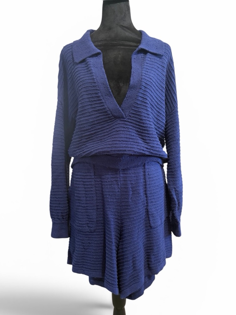 Carter Sweater Set Cozy Knit Two-Piece Lounge Set in Navy Blue,  NWT - Picture 10 of 10